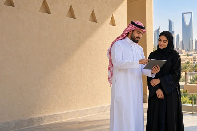 فريق عمل في بيئة أعمال سعودية